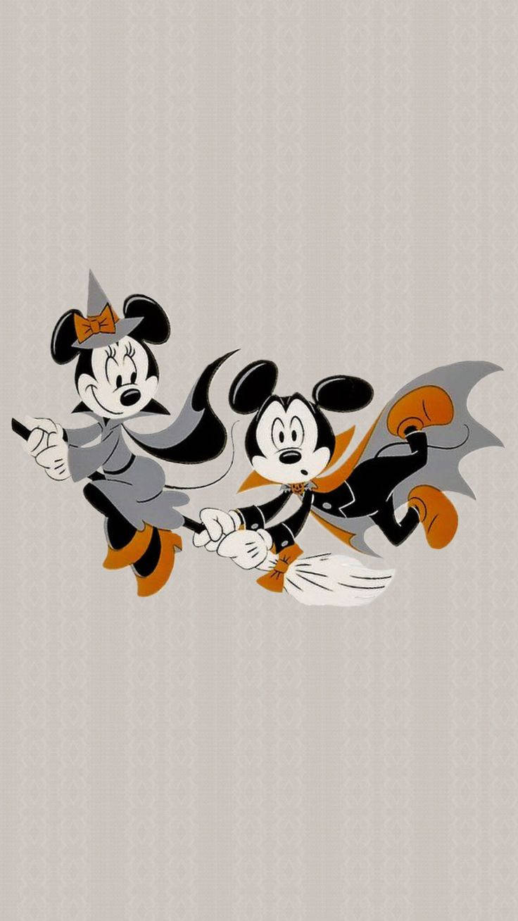 Mickey & Minnie Mouse Cute Disney Halloween Background