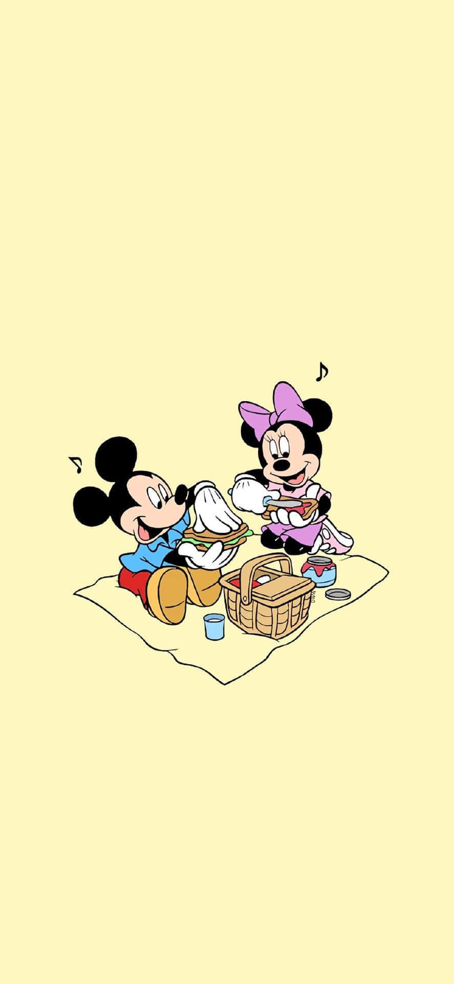 Mickey Minnie Picnic Aesthetic Background