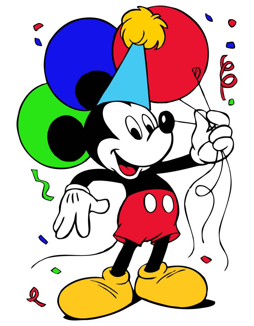 Mickey Mouse Birthday Balloons Background