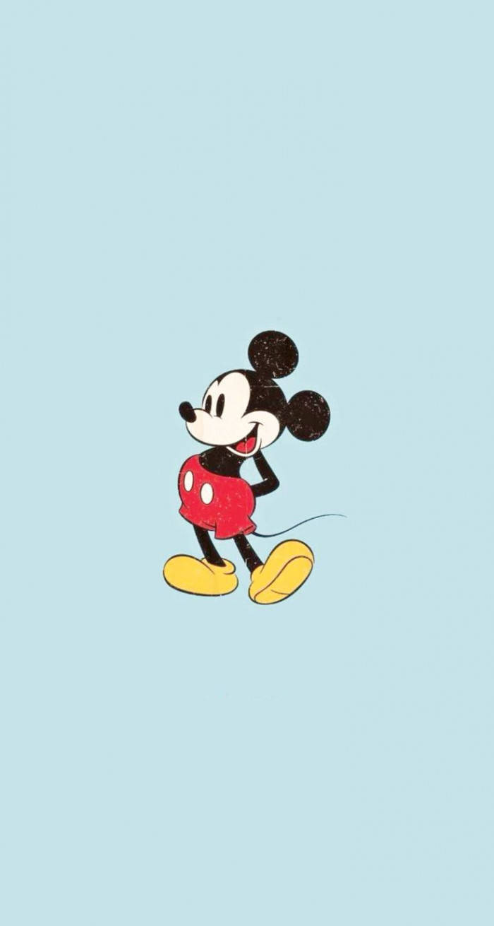 Mickey Mouse Blue Aesthetic Cartoon Disney Background