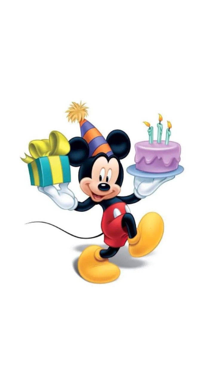 Mickey Mouse Celebrating Birthday Background