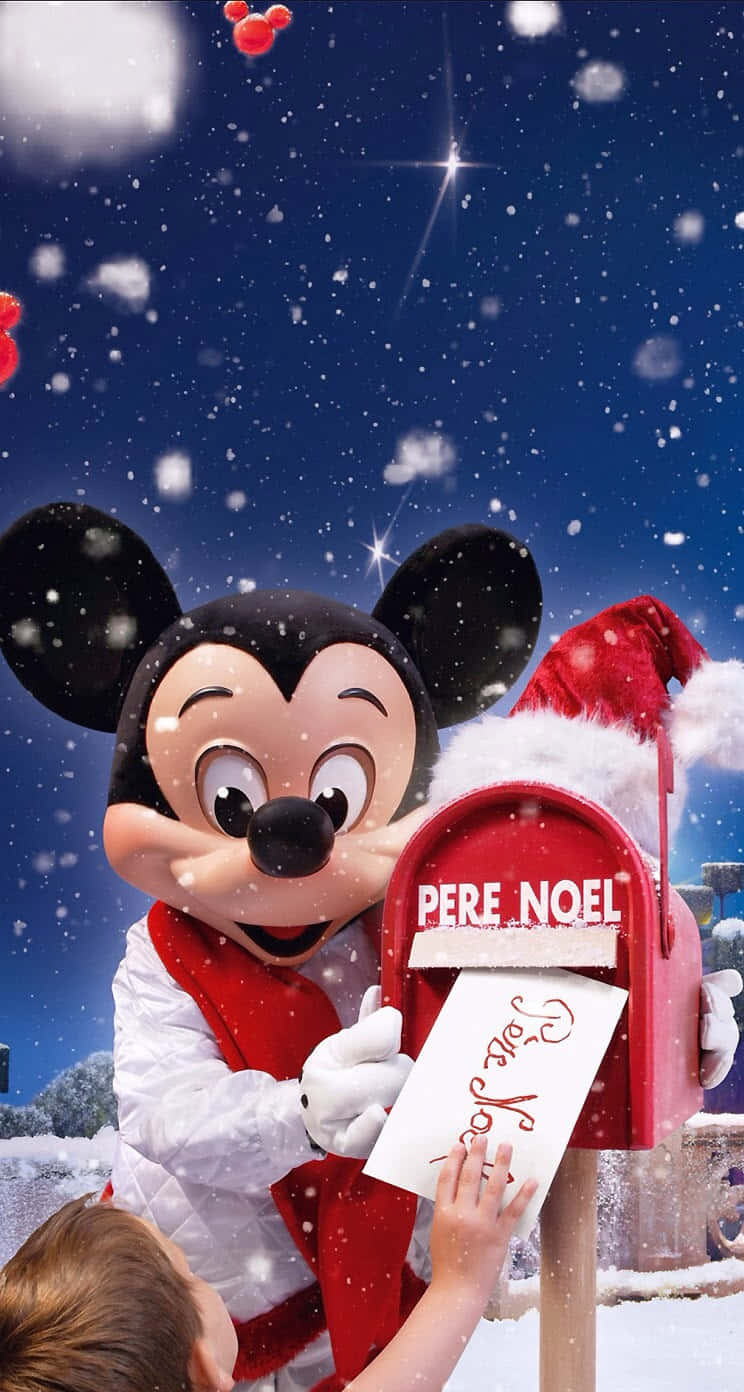 Mickey Mouse Christmas Mail Background