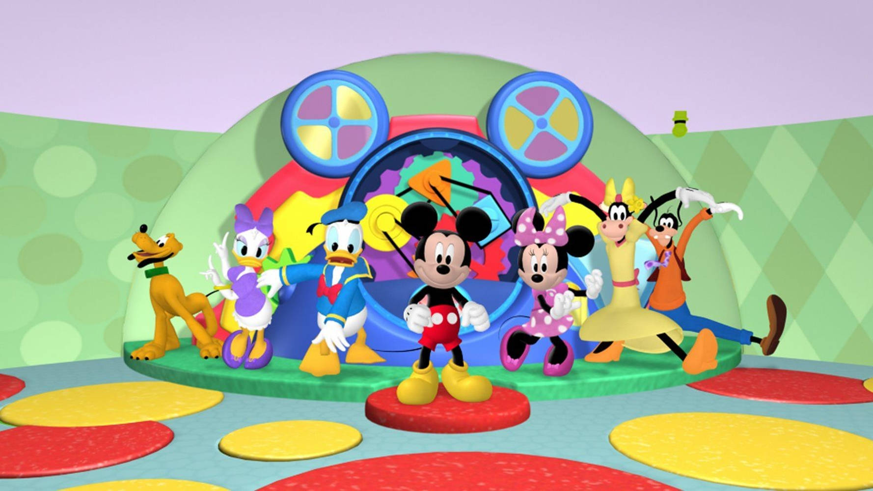 Mickey Mouse Clubhouse Colorful Stage Background