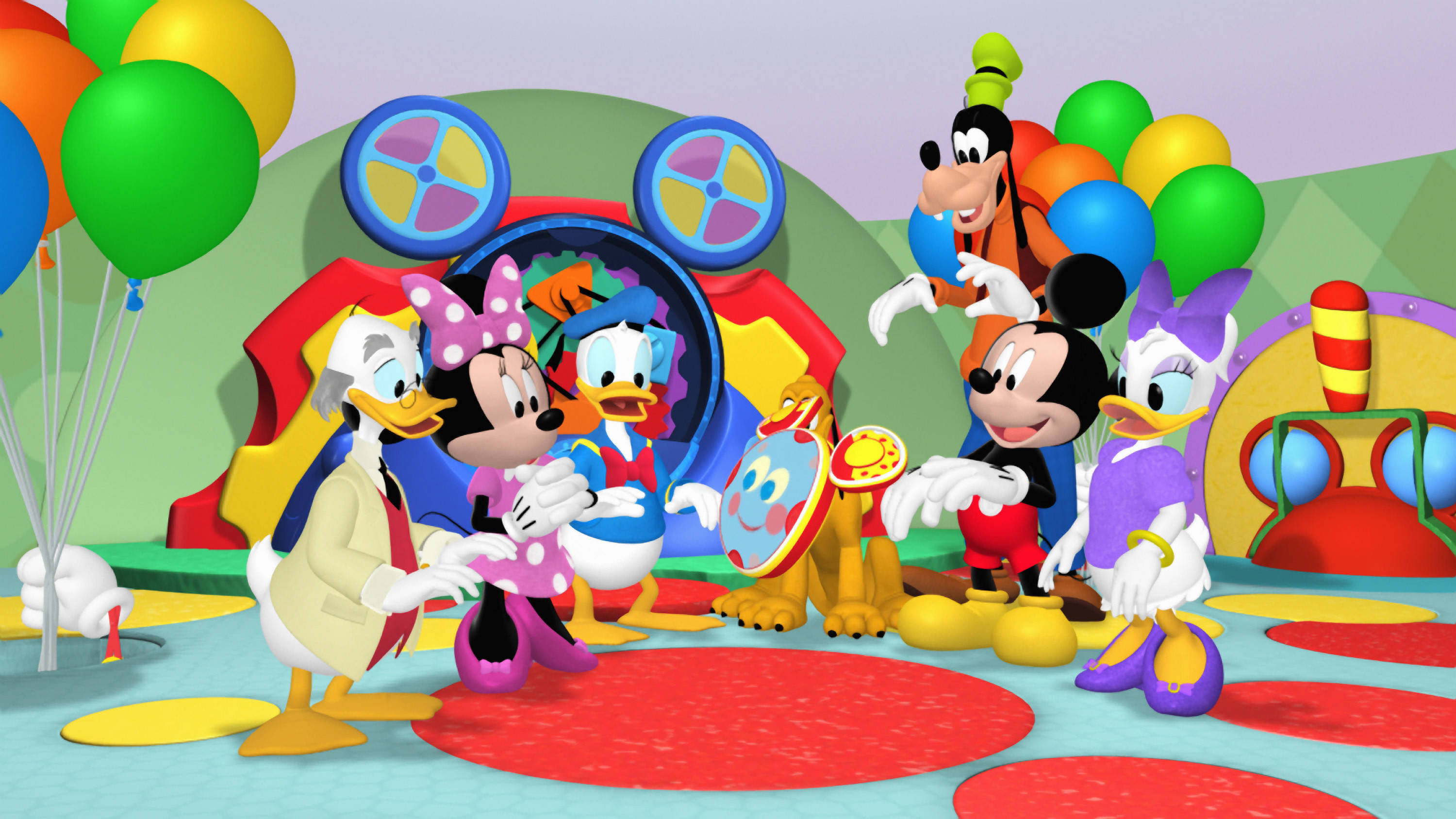 Mickey Mouse Clubhouse Party Gathering Background