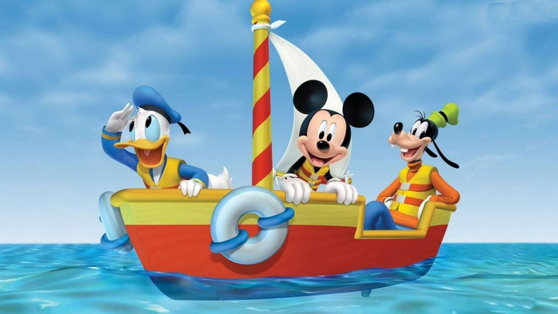 Mickey Mouse Clubhouse Sea Sailboat Background