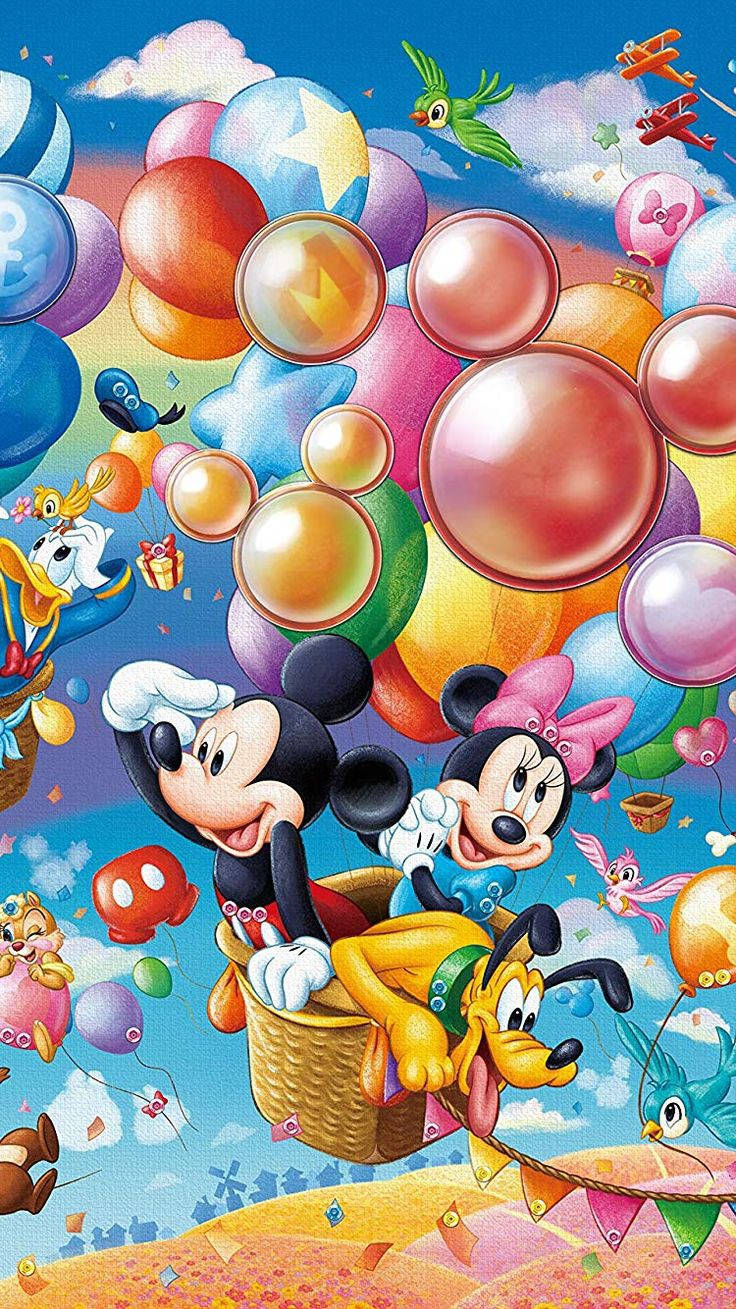 Mickey Mouse Colorful Birthday Background