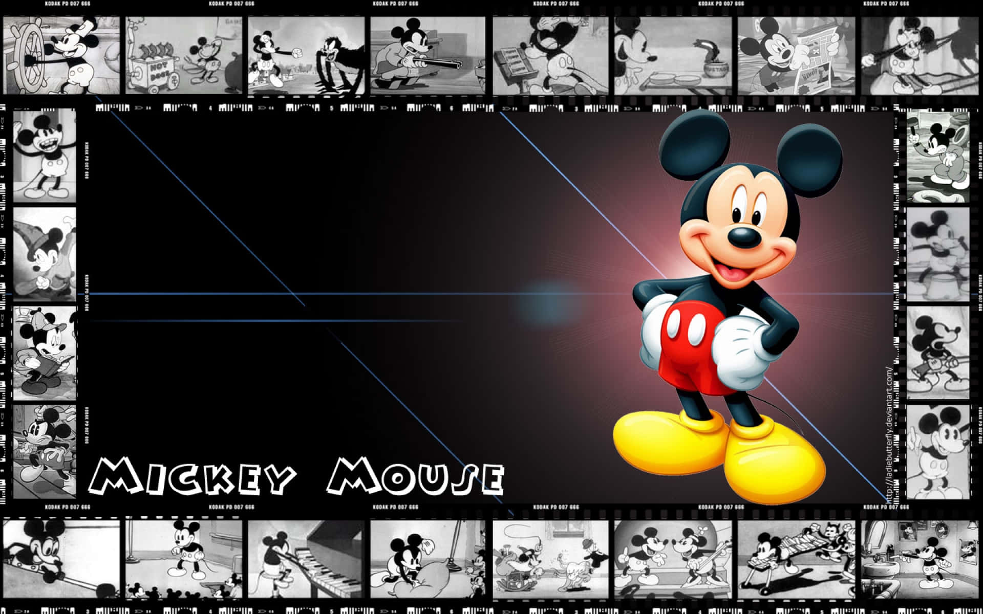 Mickey Mouse Desktop Black And White Background