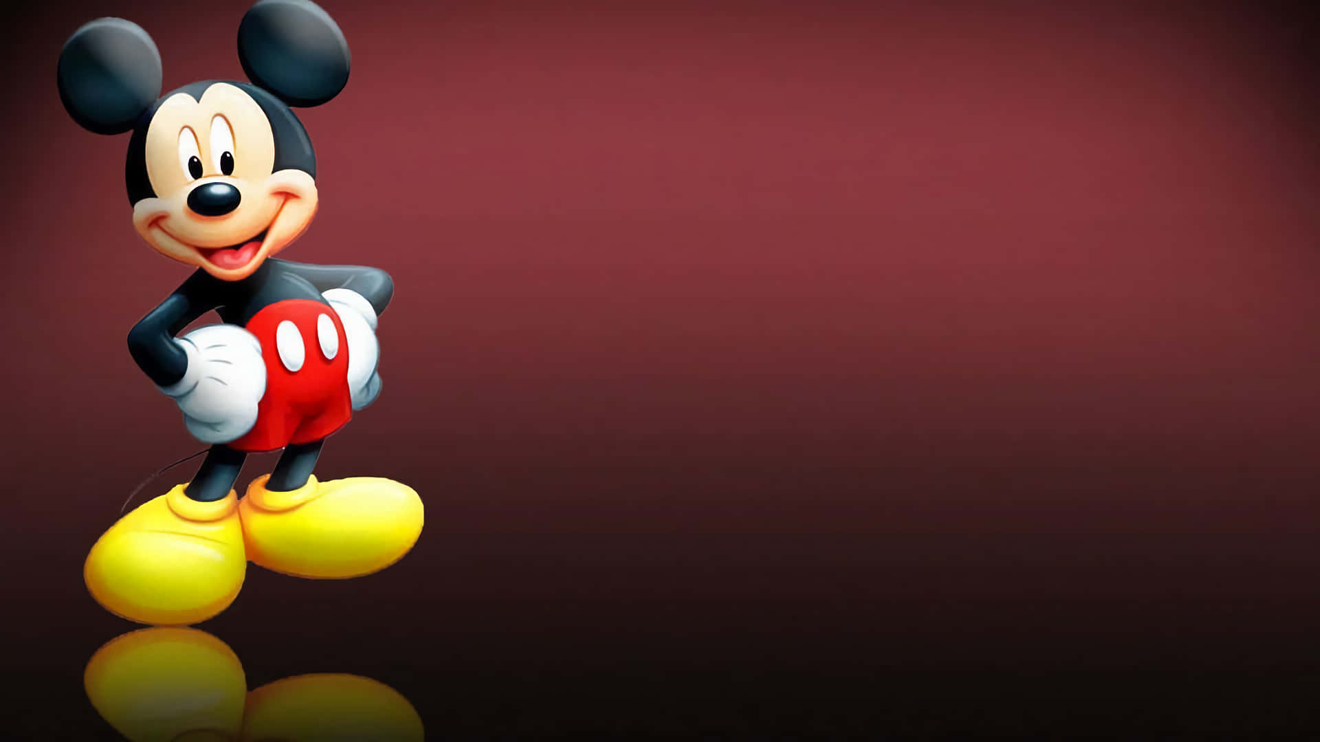 Mickey Mouse Desktop Red Background