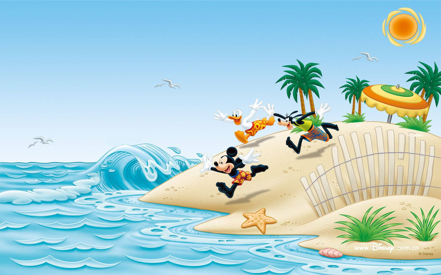 Mickey Mouse Disney Beach Background