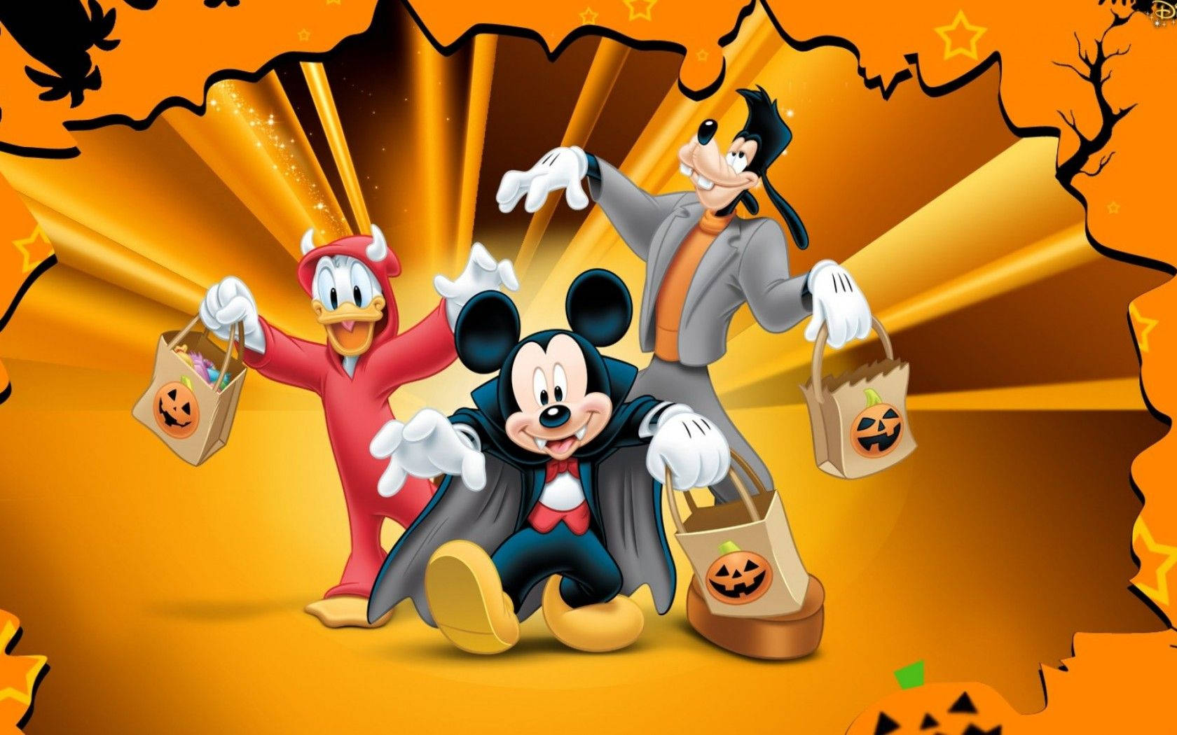 Mickey Mouse Disney Halloween Background