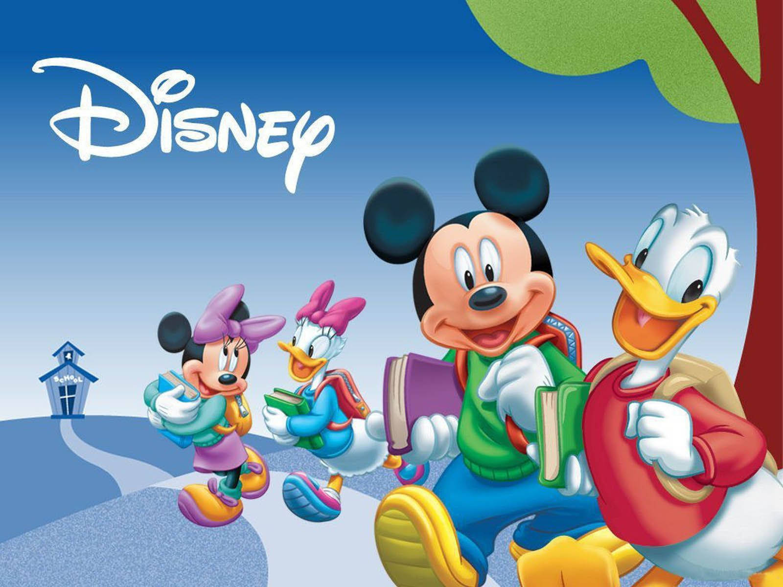 Mickey Mouse Disney School With Friends Background
