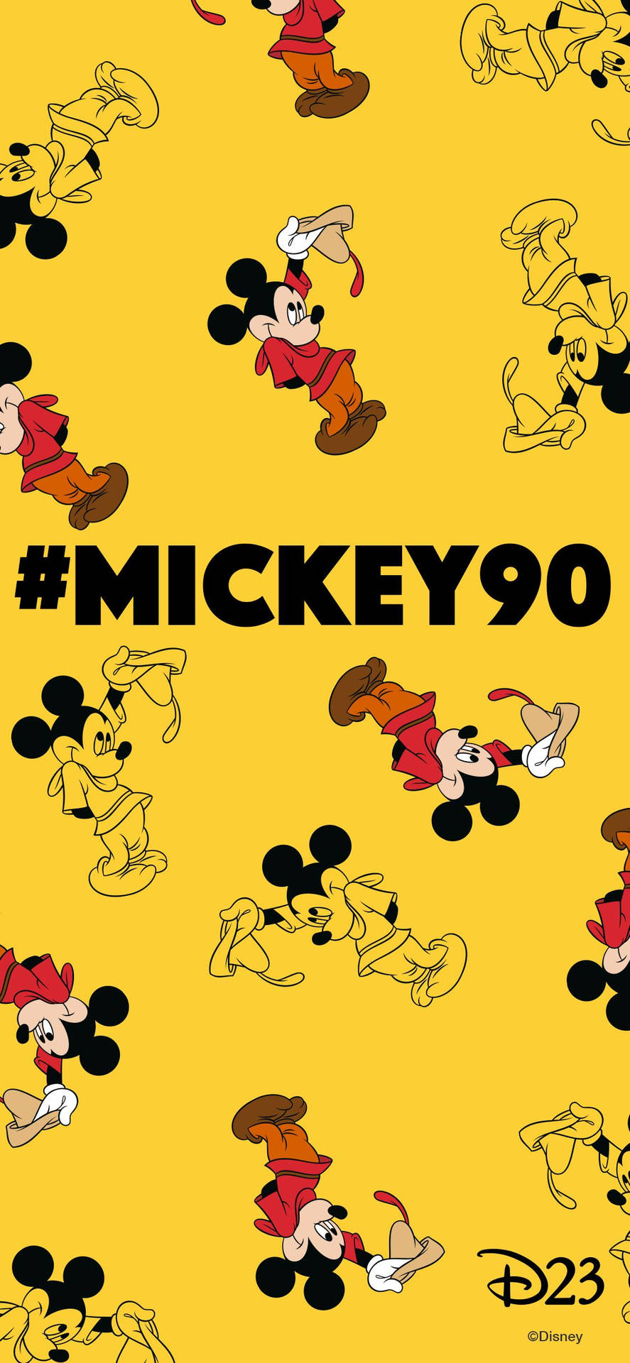Mickey Mouse Disney Yellow Aesthetic Background