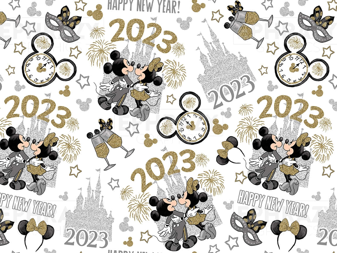 Mickey Mouse Happy New Year 2023 Background