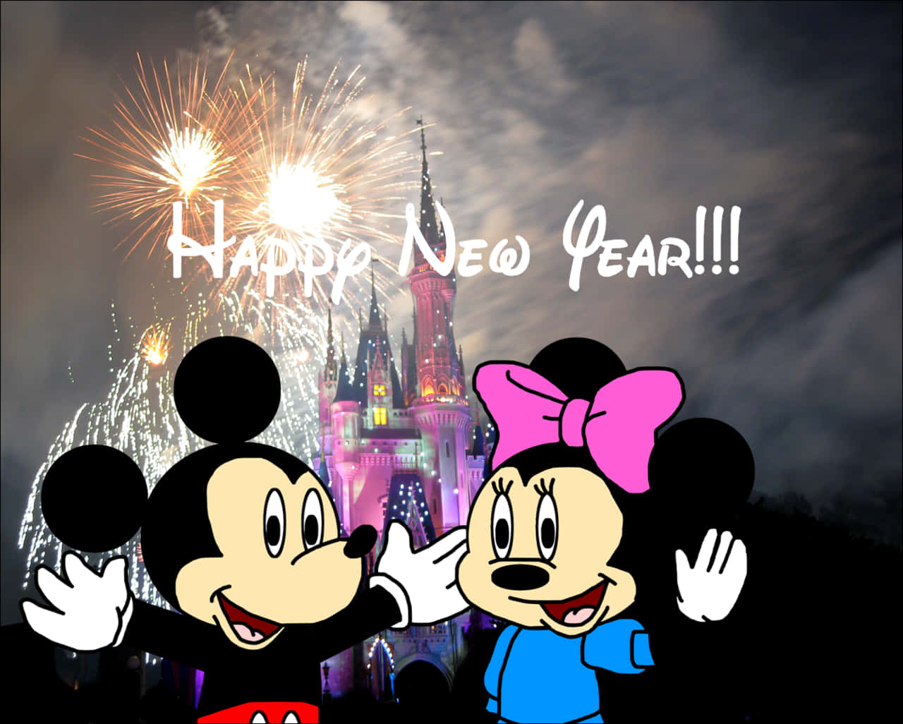 Mickey Mouse Happy New Year Celebration Background