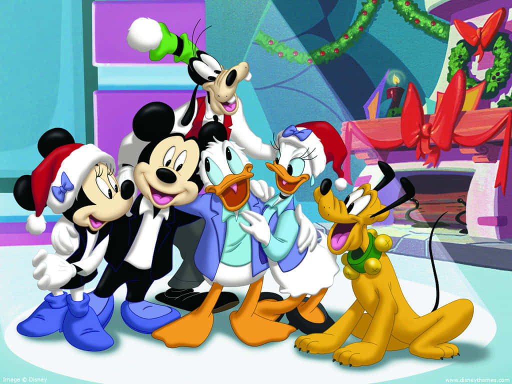 Mickey Mouse Happy New Year House Celebration Background