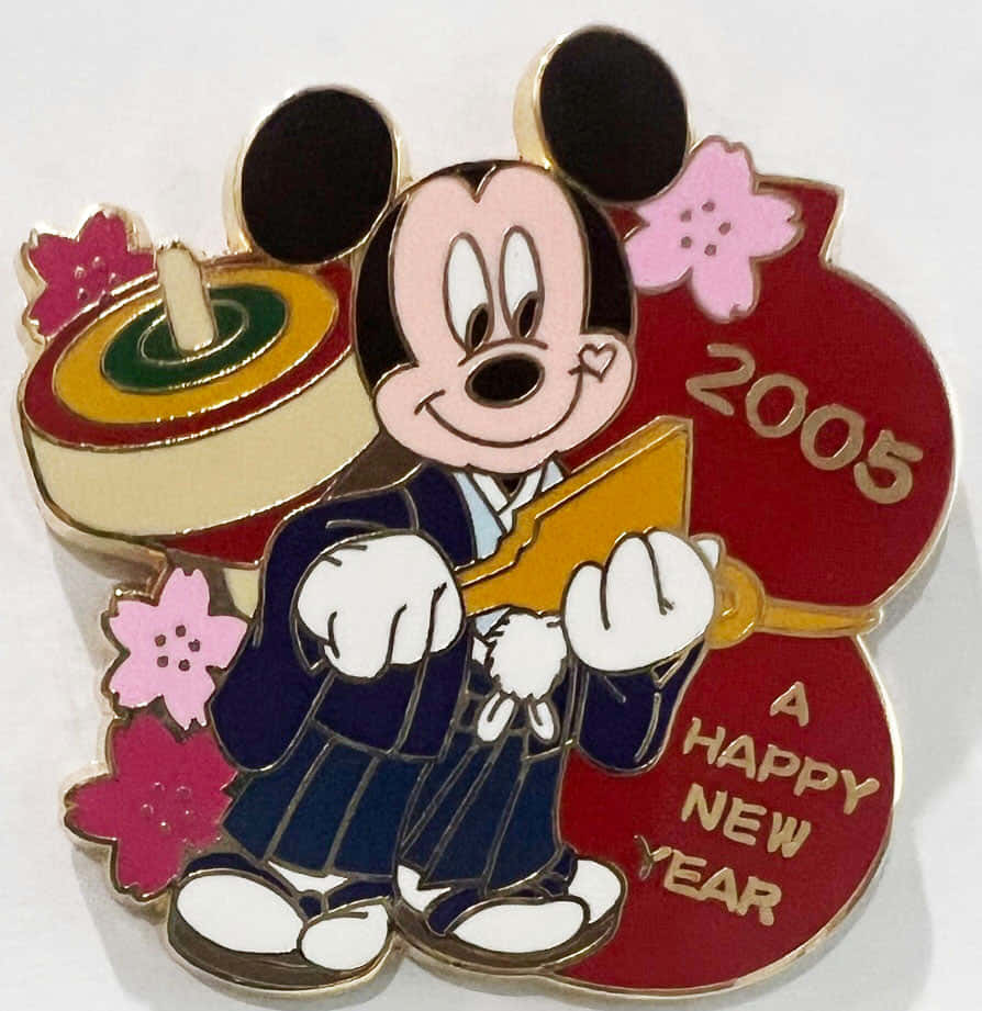 Mickey Mouse Happy New Year Keychain Background