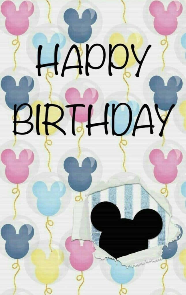 Mickey Mouse Head Birthday Balloons Background