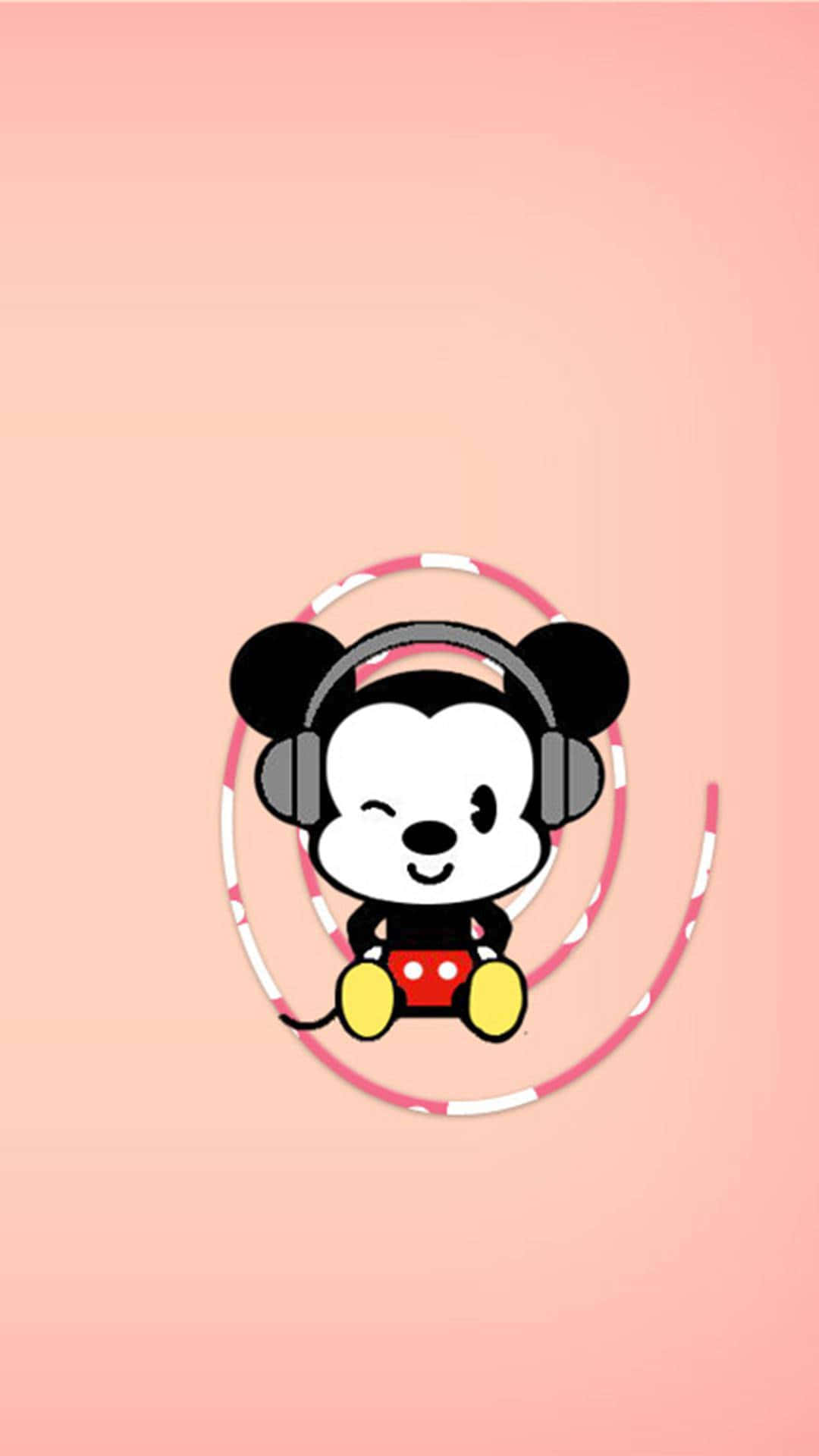Mickey Mouse Headphones Aesthetic Wallpaper Background