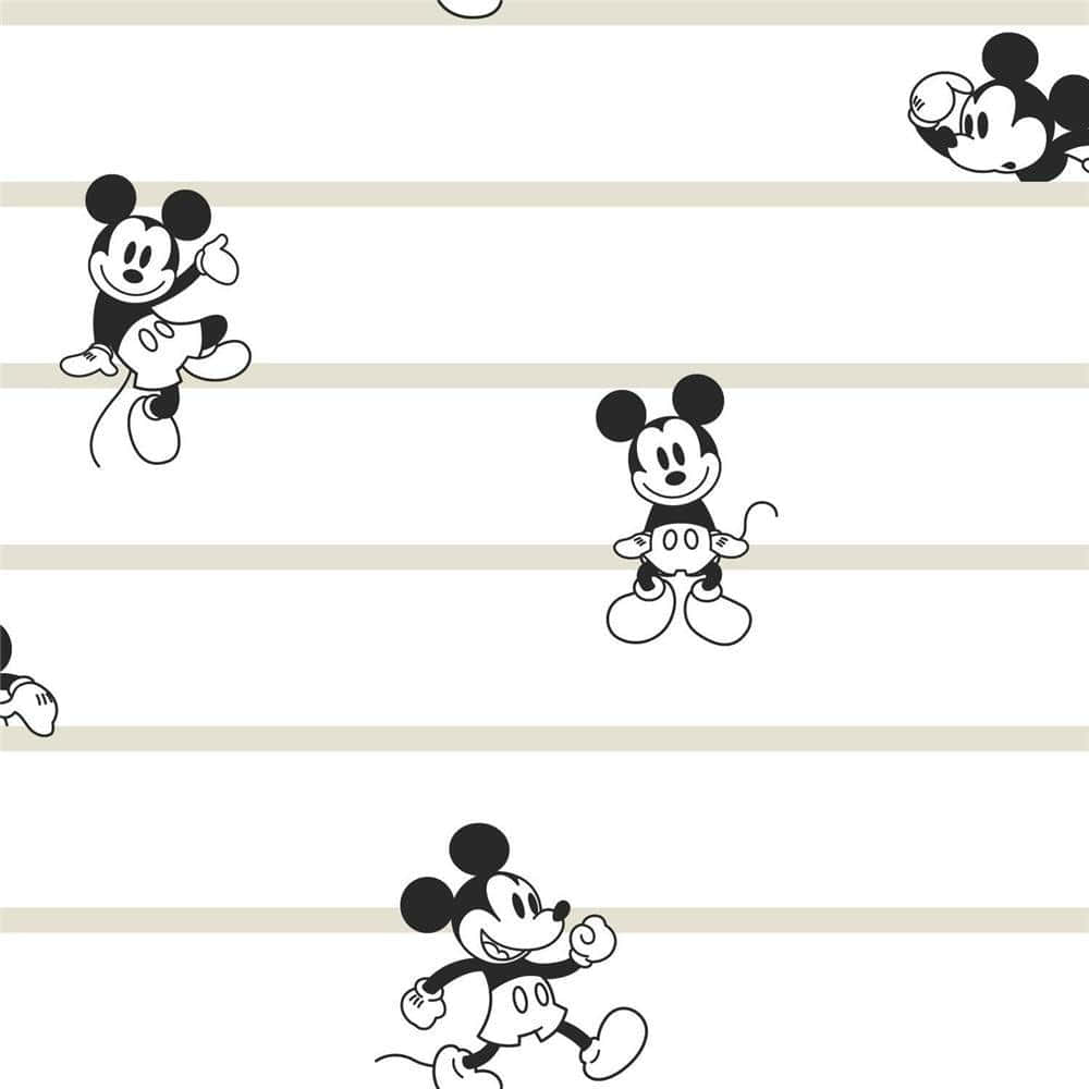 Mickey Mouse Home Striped Background