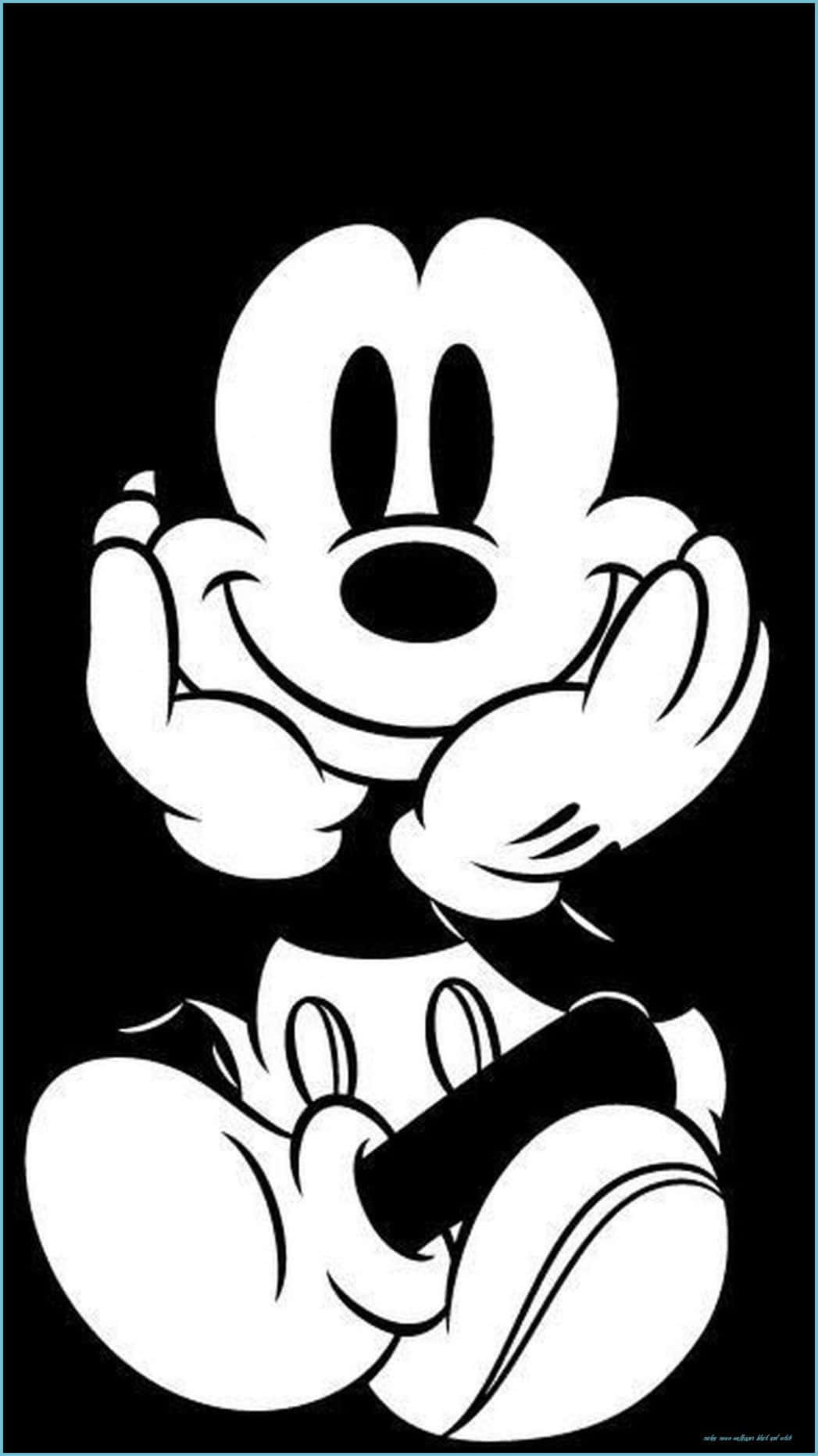 Mickey Mouse In Black And White Background