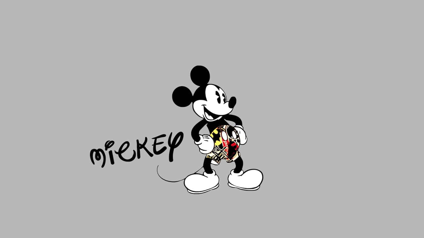 Mickey Mouse In White Outfit Background