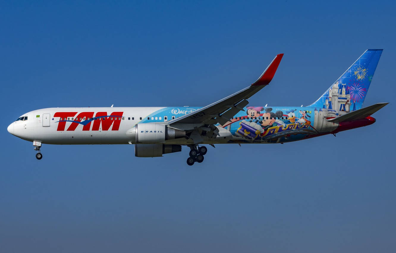 Mickey Mouse Latam Airplane Background