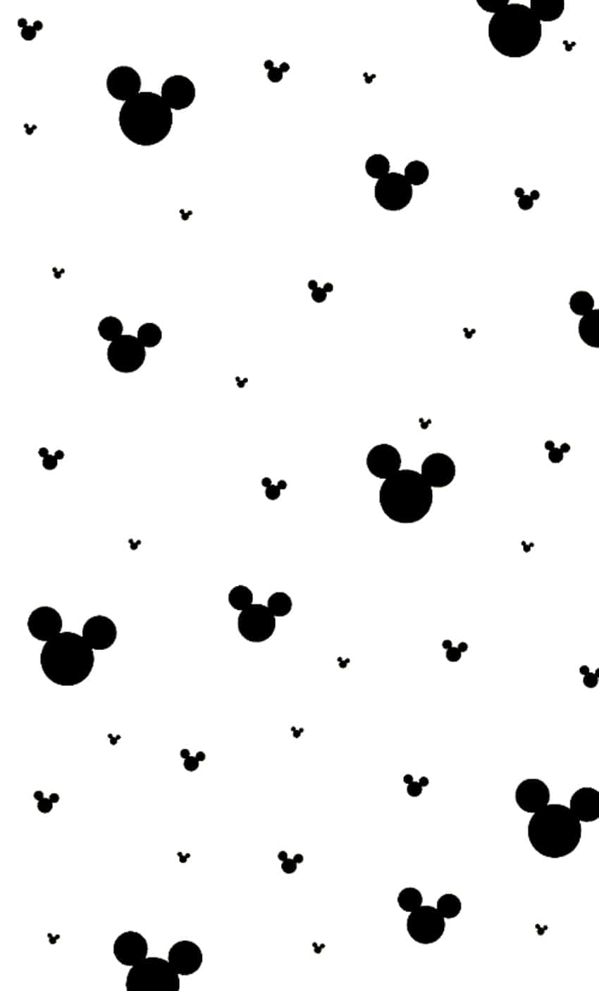 Mickey Mouse Pattern On White Background Background
