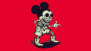 Mickey Mouse Skeleton 4k Cartoon Background