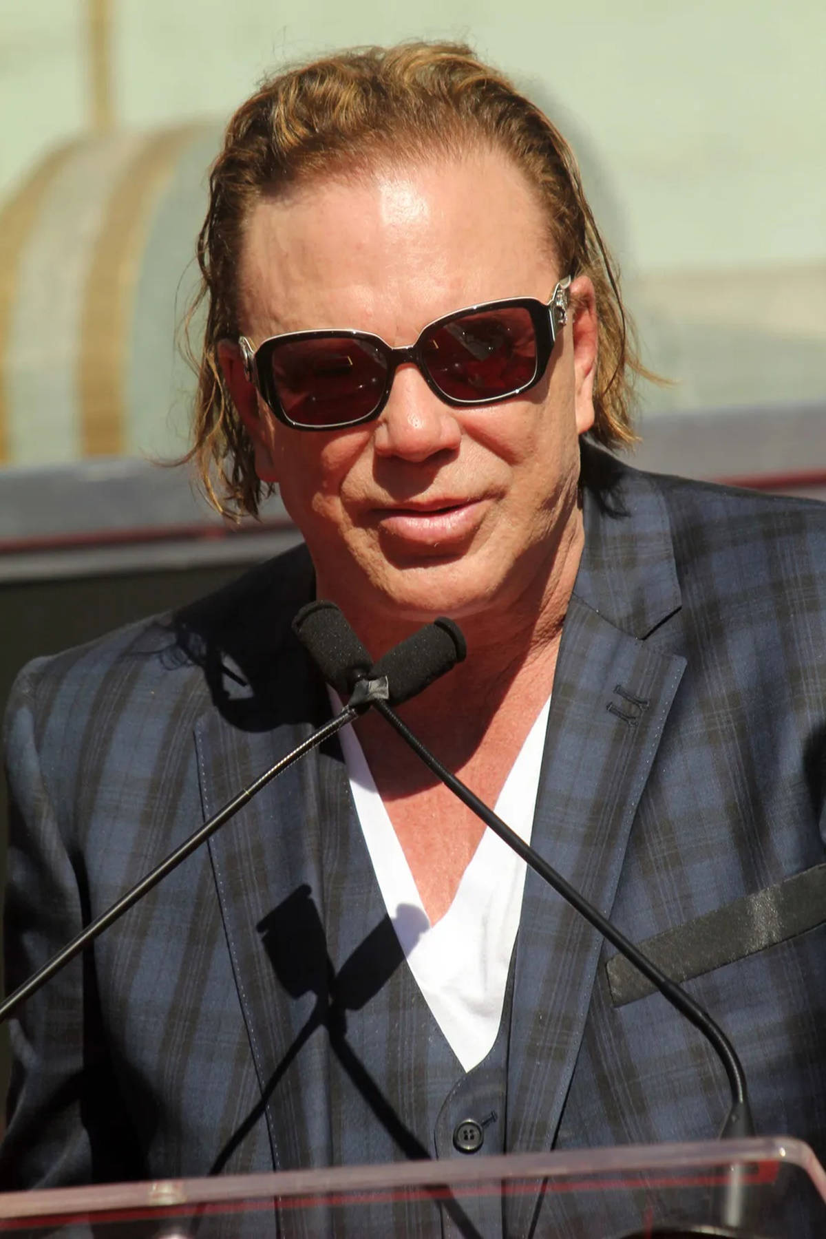 Mickey Rourke Speaking At Hand And Footprint Ceremony