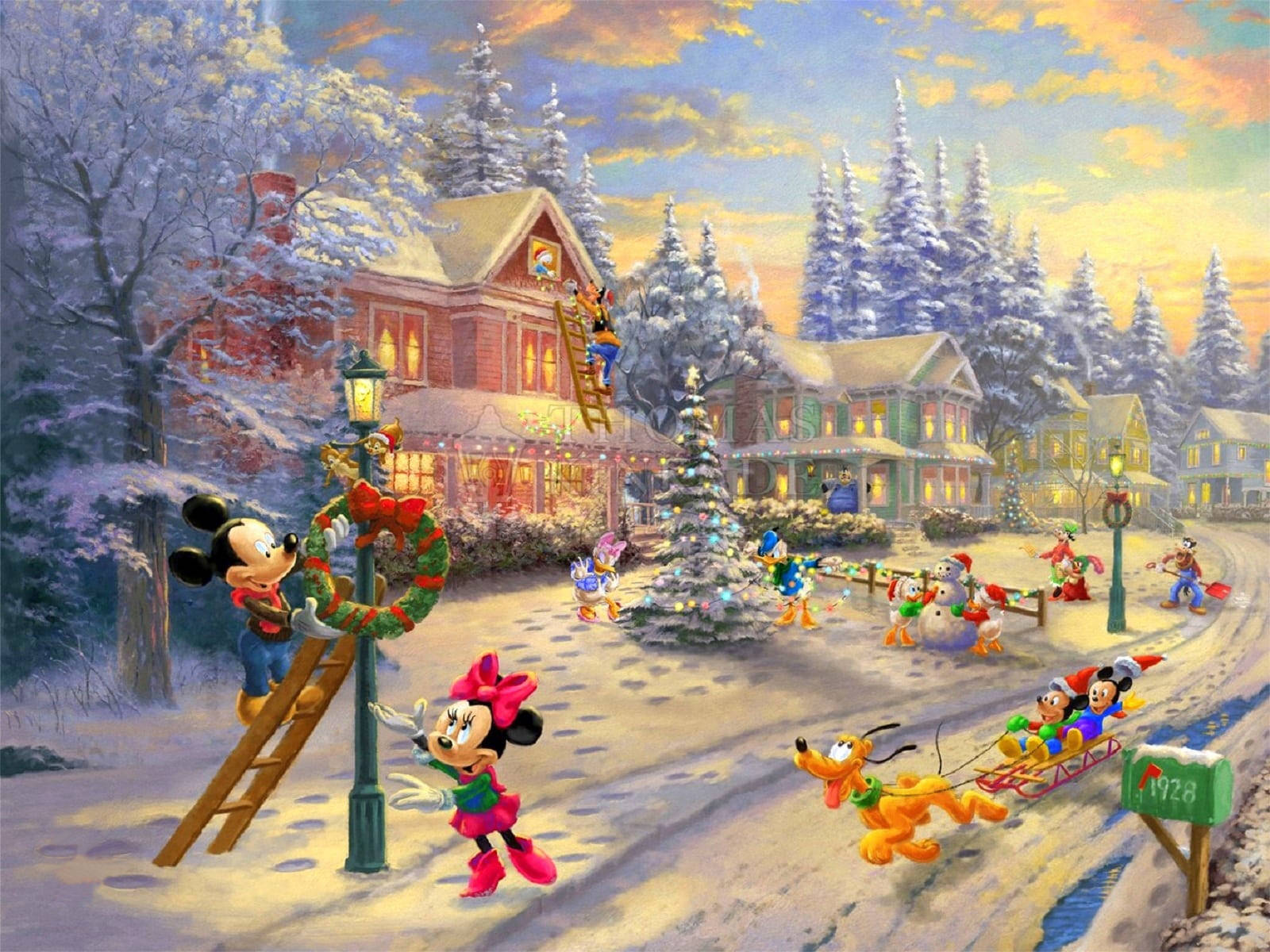 Mickey's Victorian Christmas Background