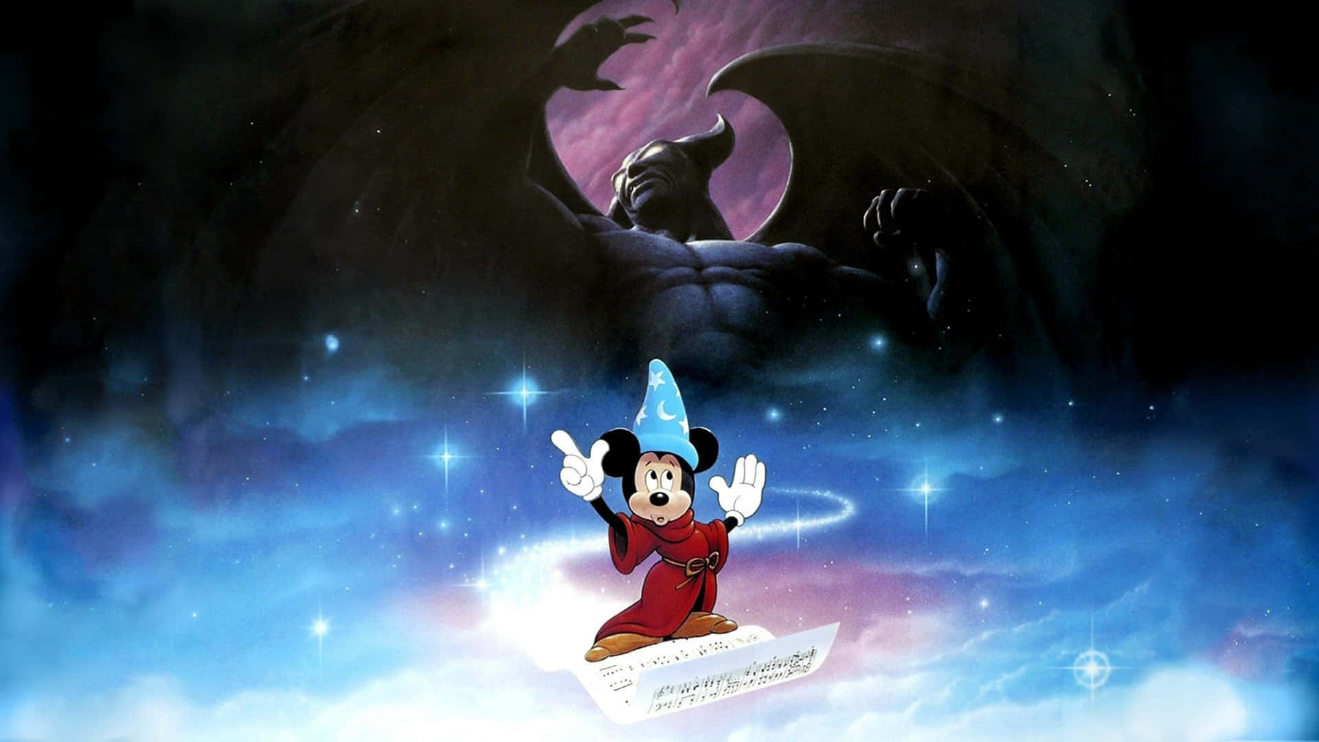 Mickey Sorcerer Fantasia Scene Background