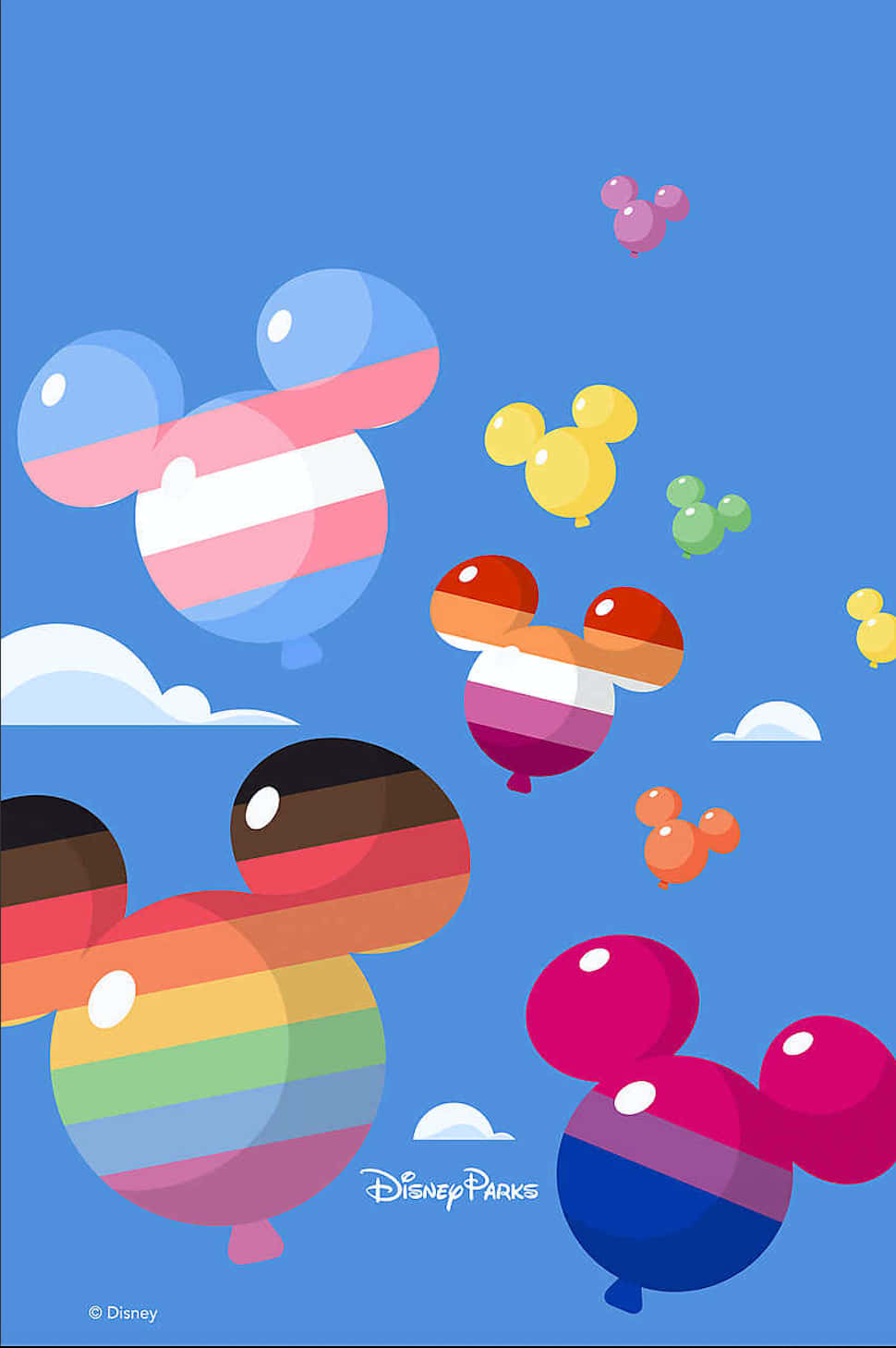 Micky Balloons Proud Pride Colors Background