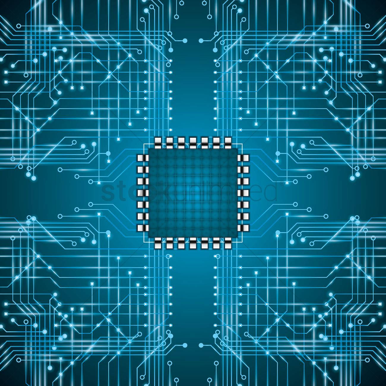 Microchip On Circuit Board Background