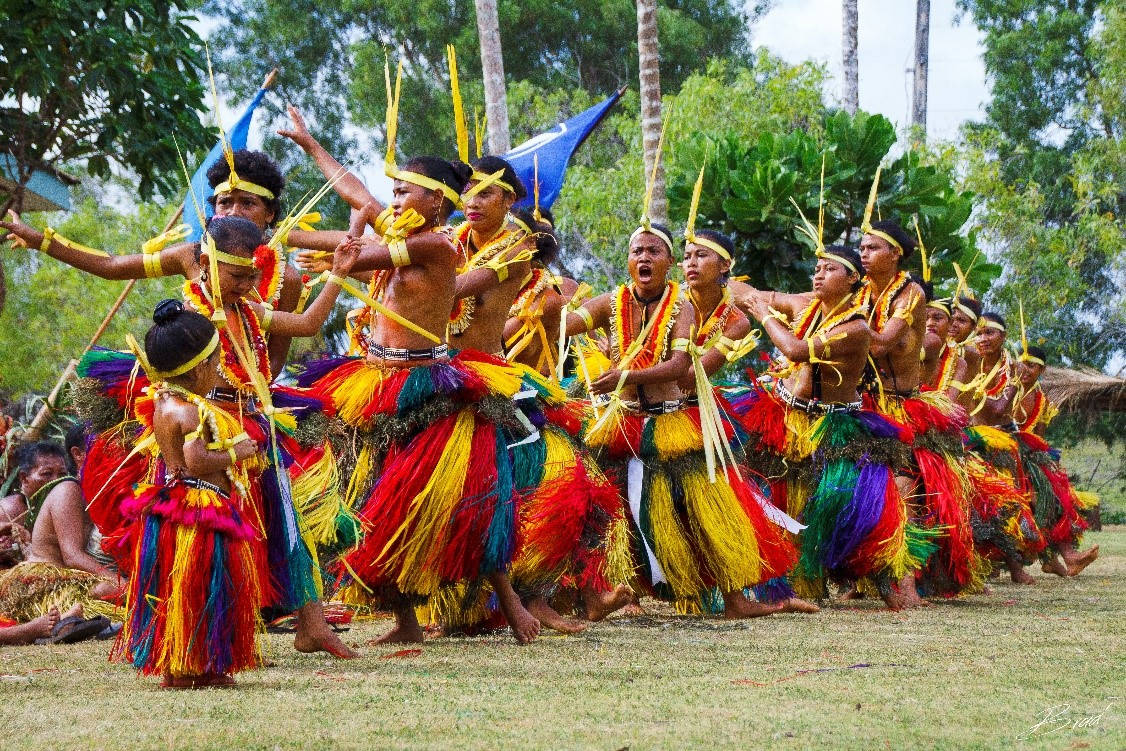 Micronesia Colorful Clothes Dancing Background