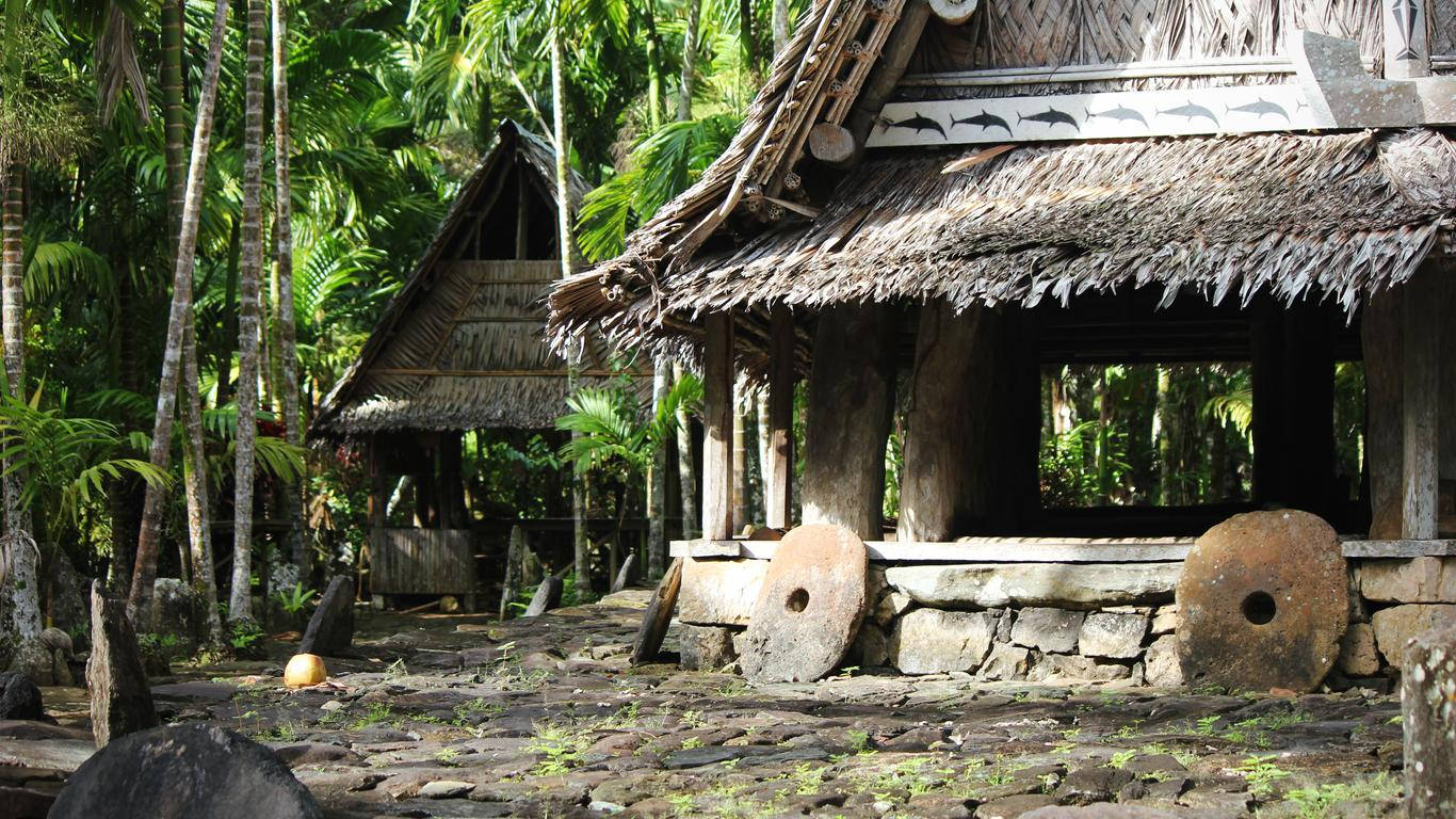 Micronesia Hut Complex Two Stones