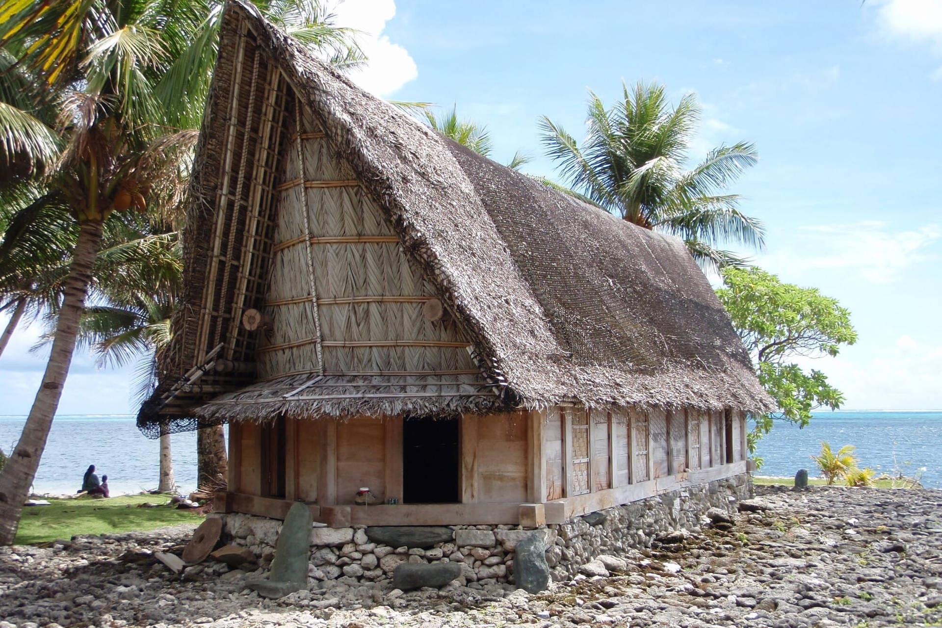 Micronesia Hut Next To Coconut