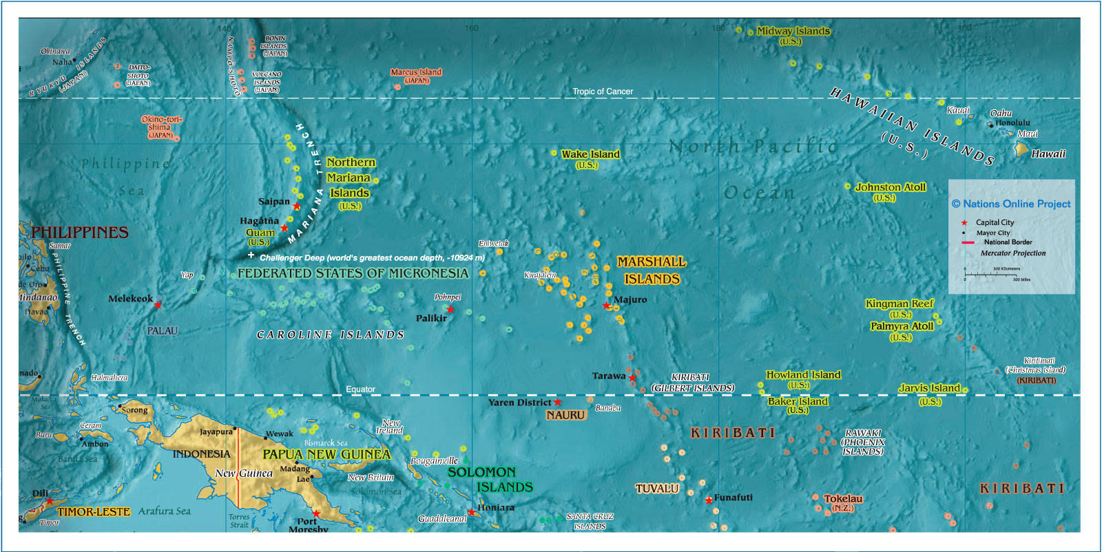 Micronesia Pacific Ocean Islands Map Background