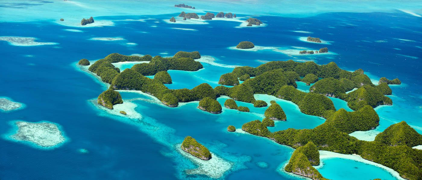 Micronesia Small Islands Aerial View Background