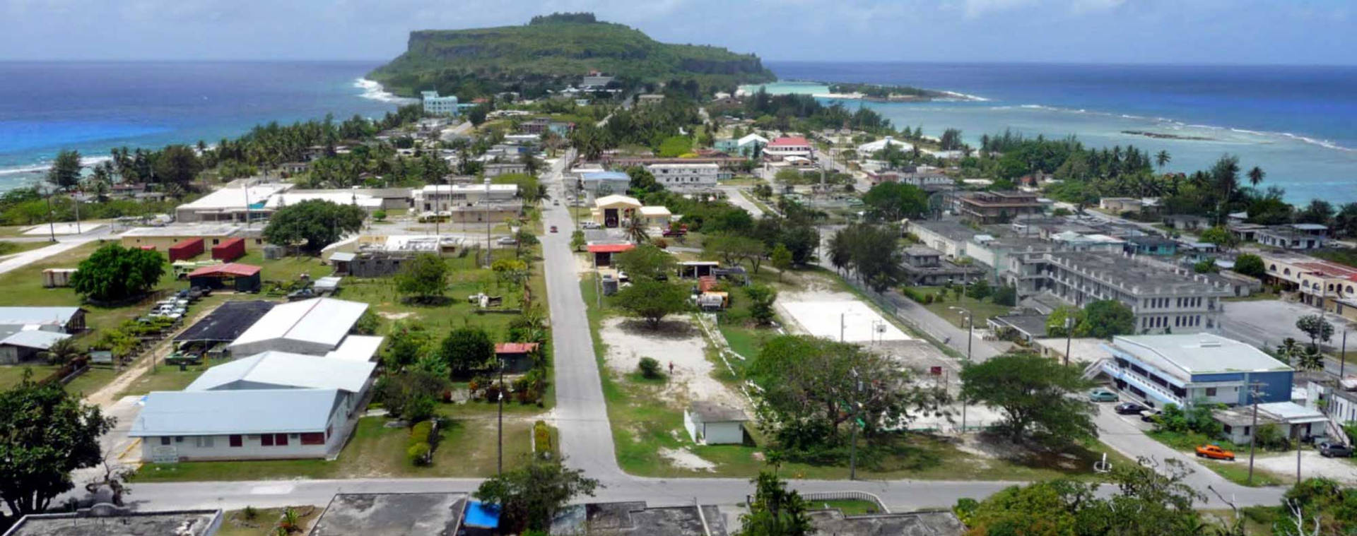 Micronesia Town Buildings Background