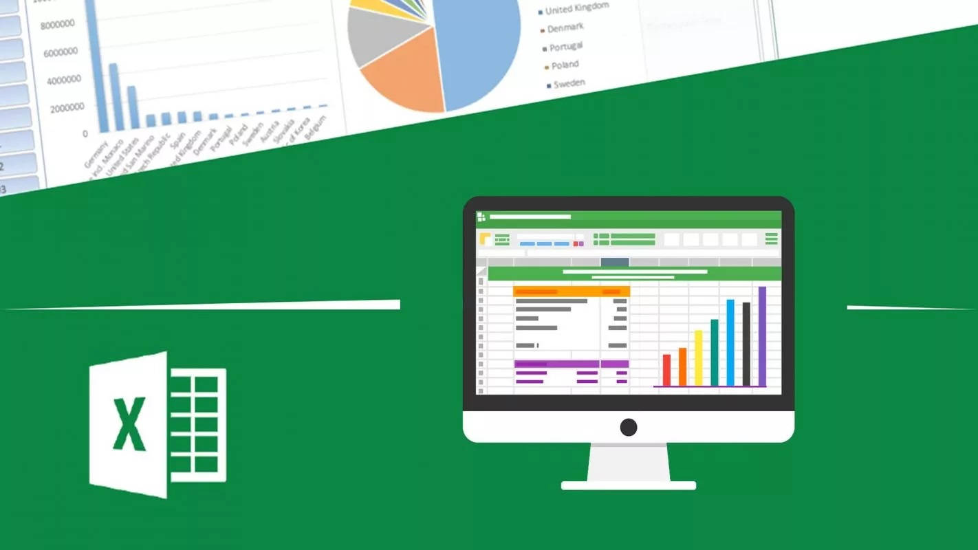 Microsoft Excel On Computer Monitor Background