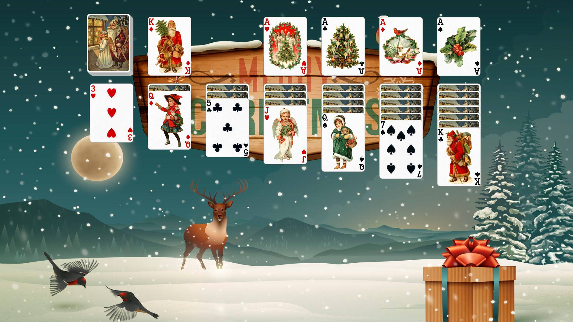 Microsoft Solitaire Christmas Game Card Background