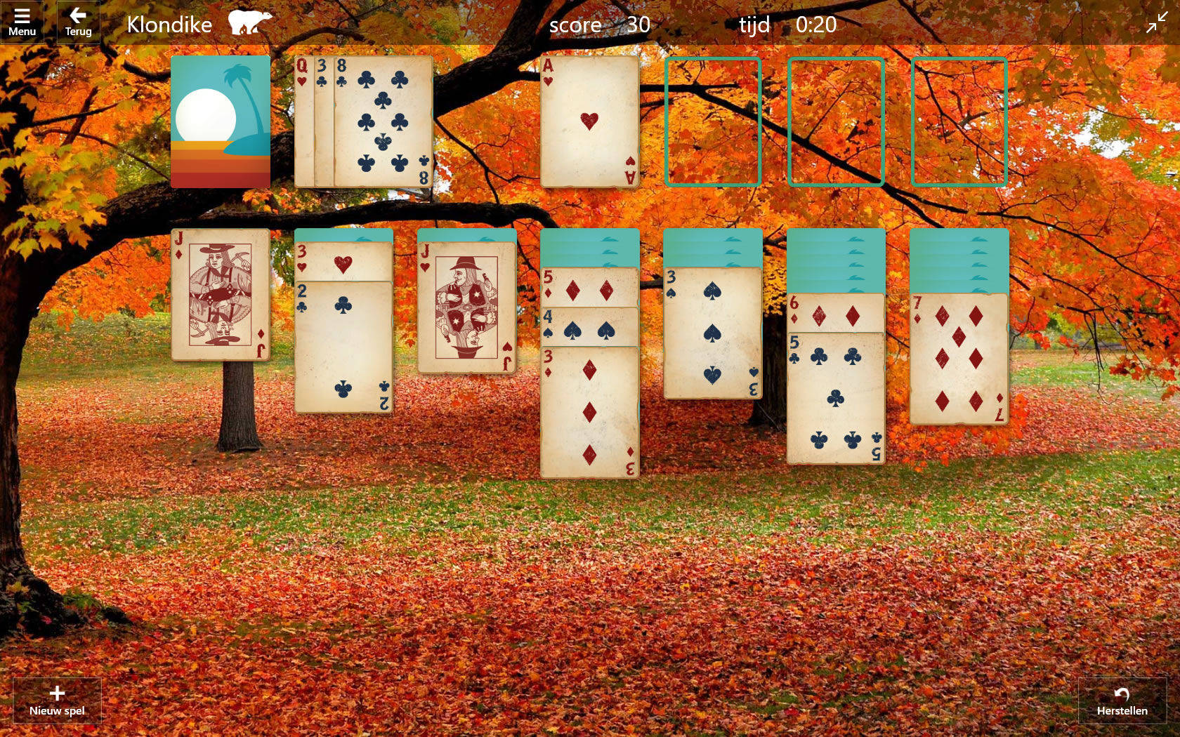 Microsoft Solitaire Computer Game Autumn Background