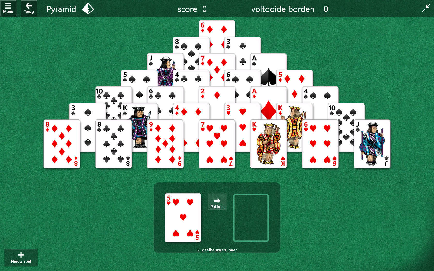 Microsoft Solitaire Pyramid Card Collection Background