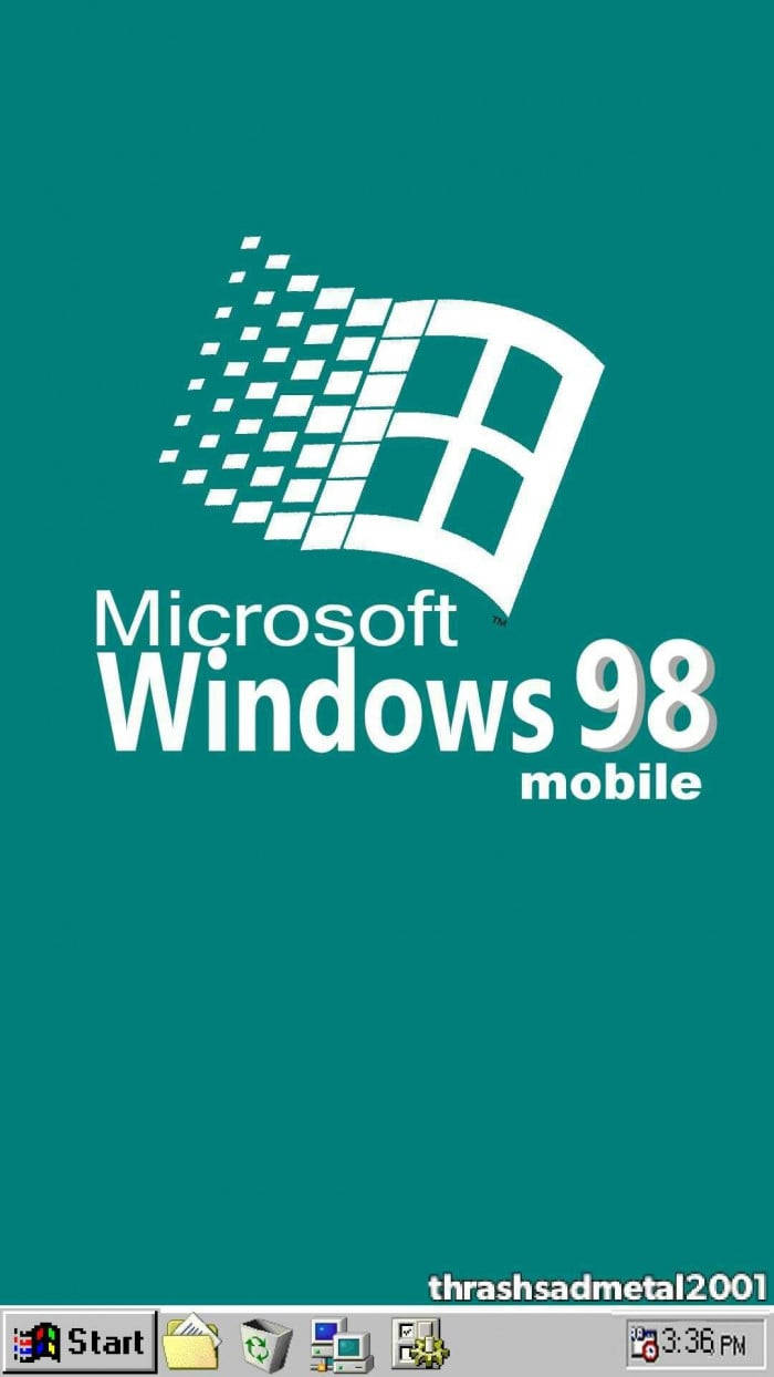 Microsoft Windows 98 Mobile Logo Background