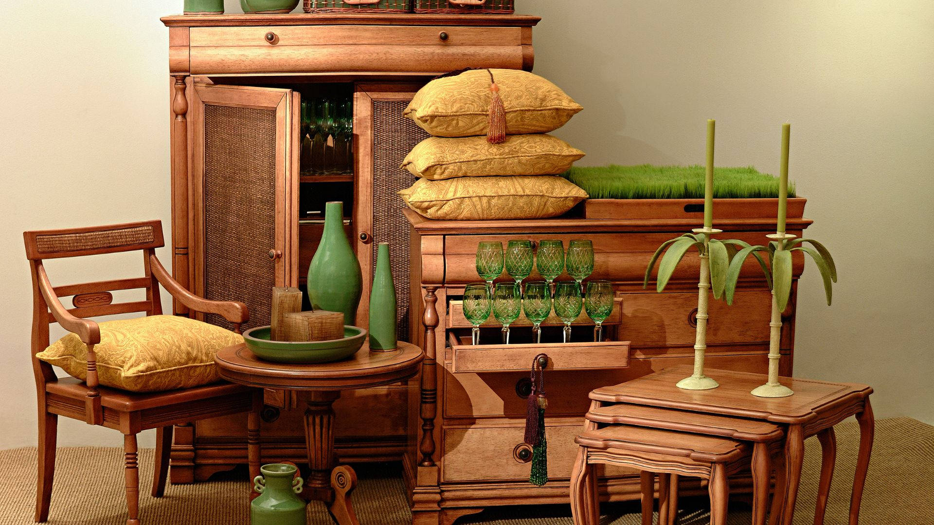 Mid-century Wooden Furniture Background