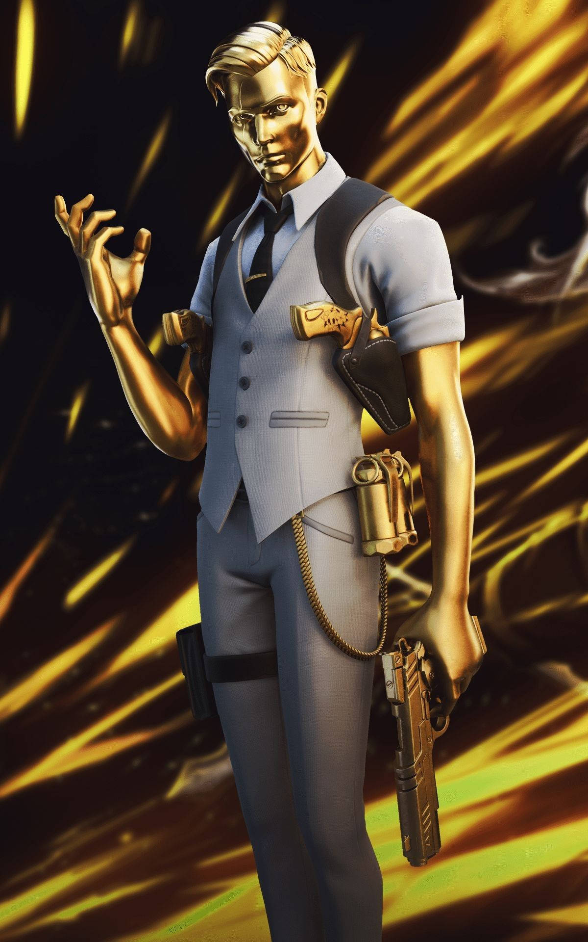 Midas Fortnite Golden Character Background