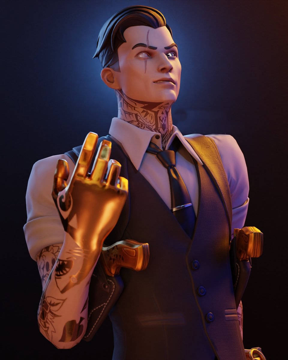 Midas Fortnite Skin Looking Up Background