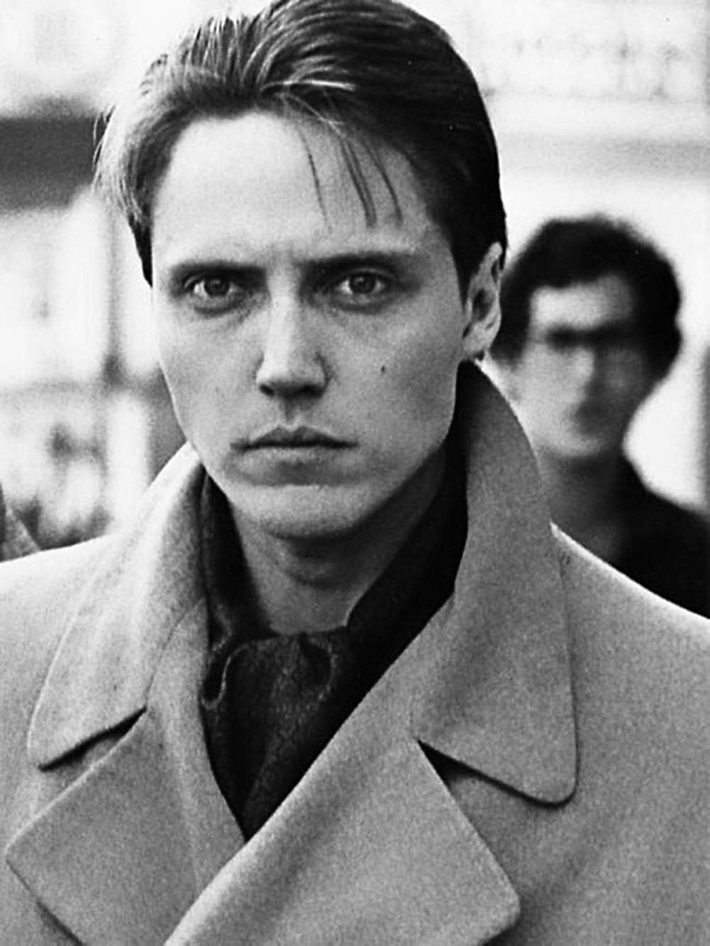 Middle Age Greyscale Photo Of Christopher Walken Background