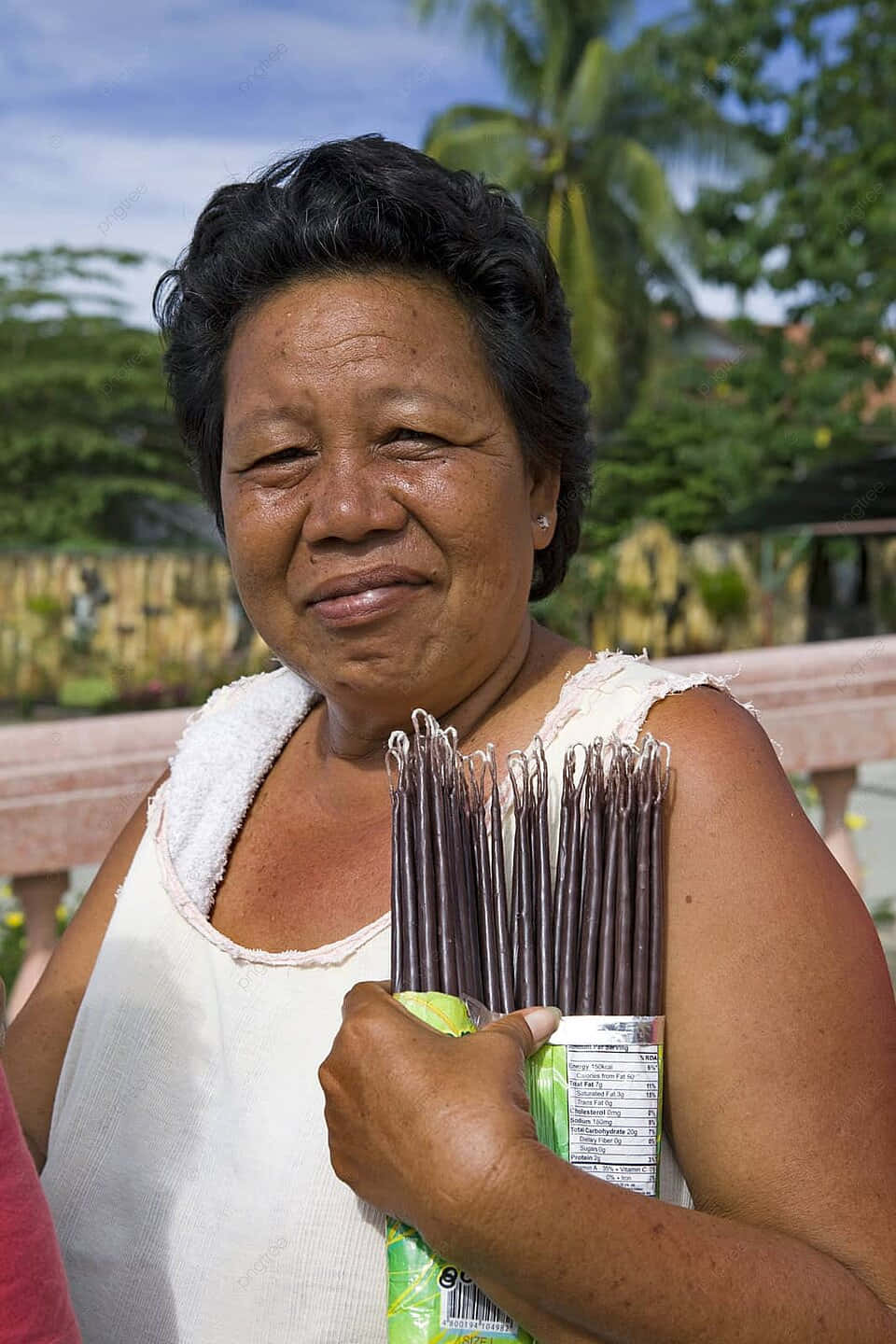 Middle Aged Woman Selling Candles