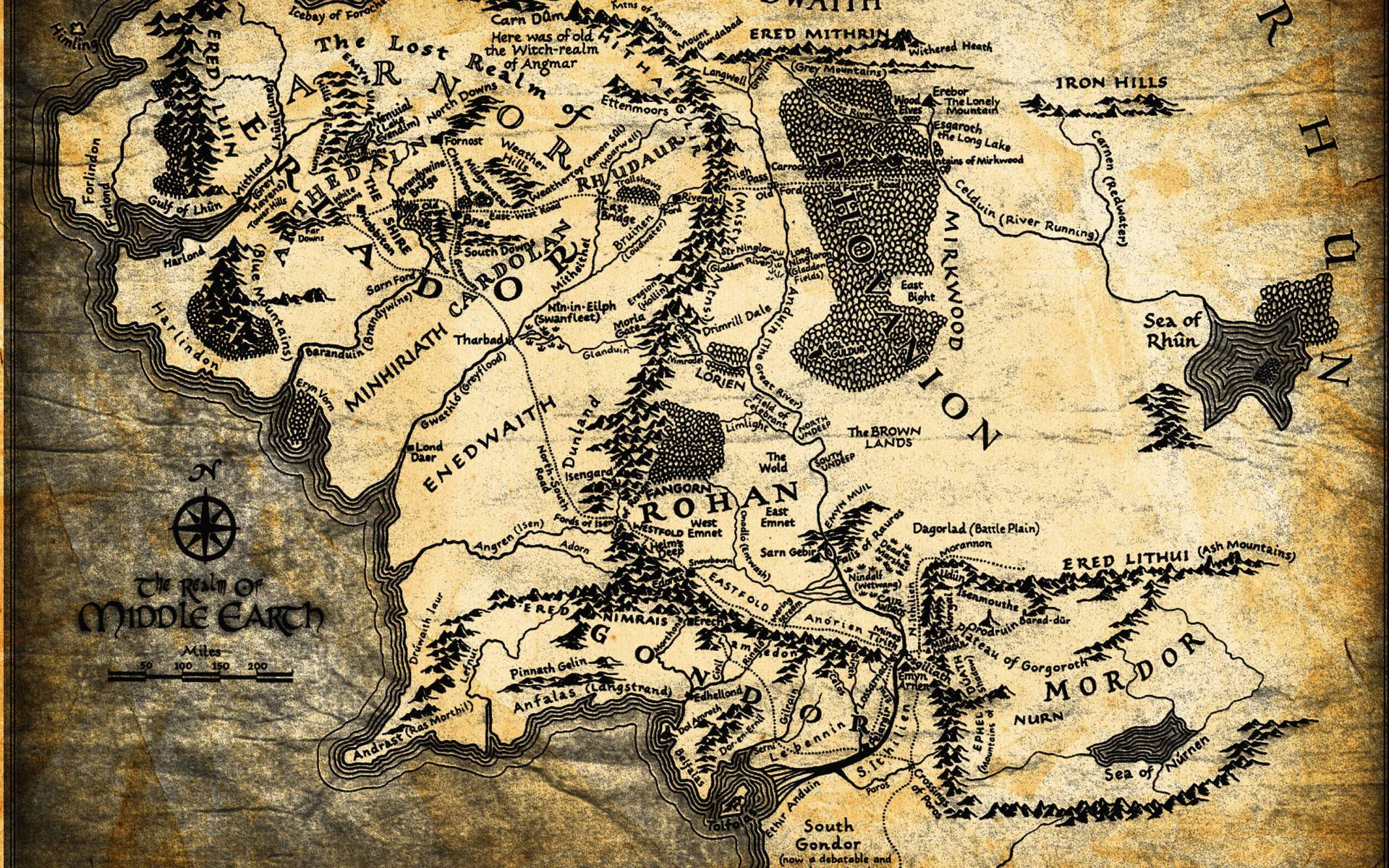 Middle Earth Map Lotr Background
